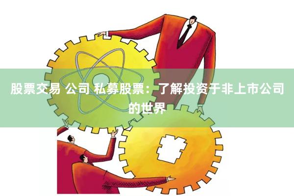股票交易 公司 私募股票：了解投资于非上市公司的世界